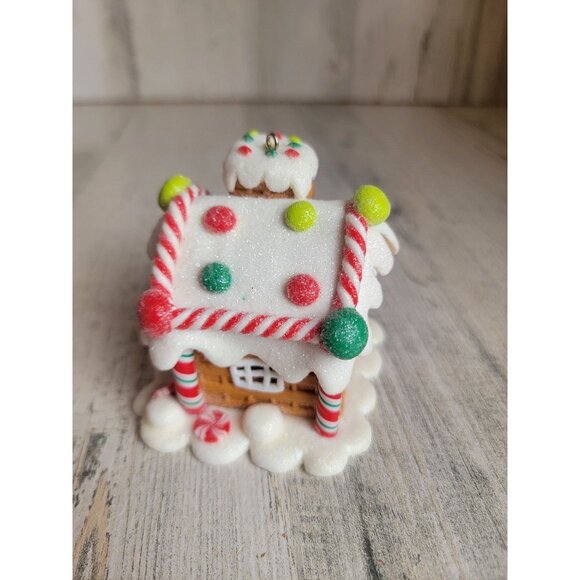 Glitter frosted gingerbread ornament Xmas cookie - Picture 3 of 6